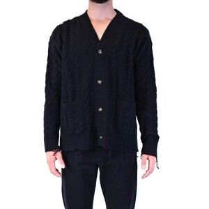 Laneus Cable Knit Black Cardigan With V-Neckline - NWT